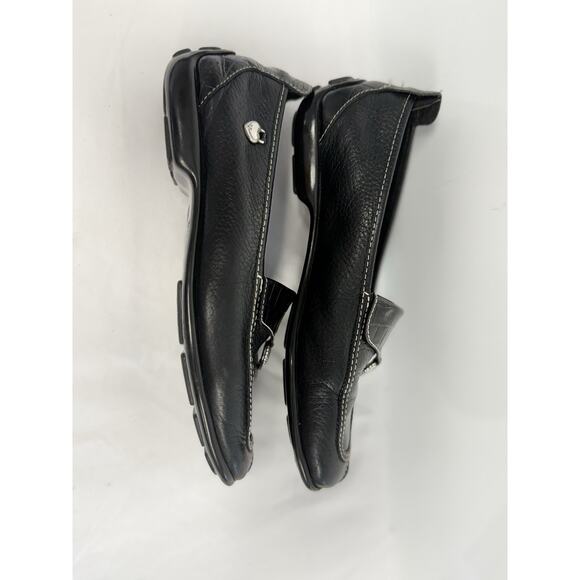 Brighton Ursa Black Leather Driver Loafers Shoes Size 6.5 - Picture 2 of 9